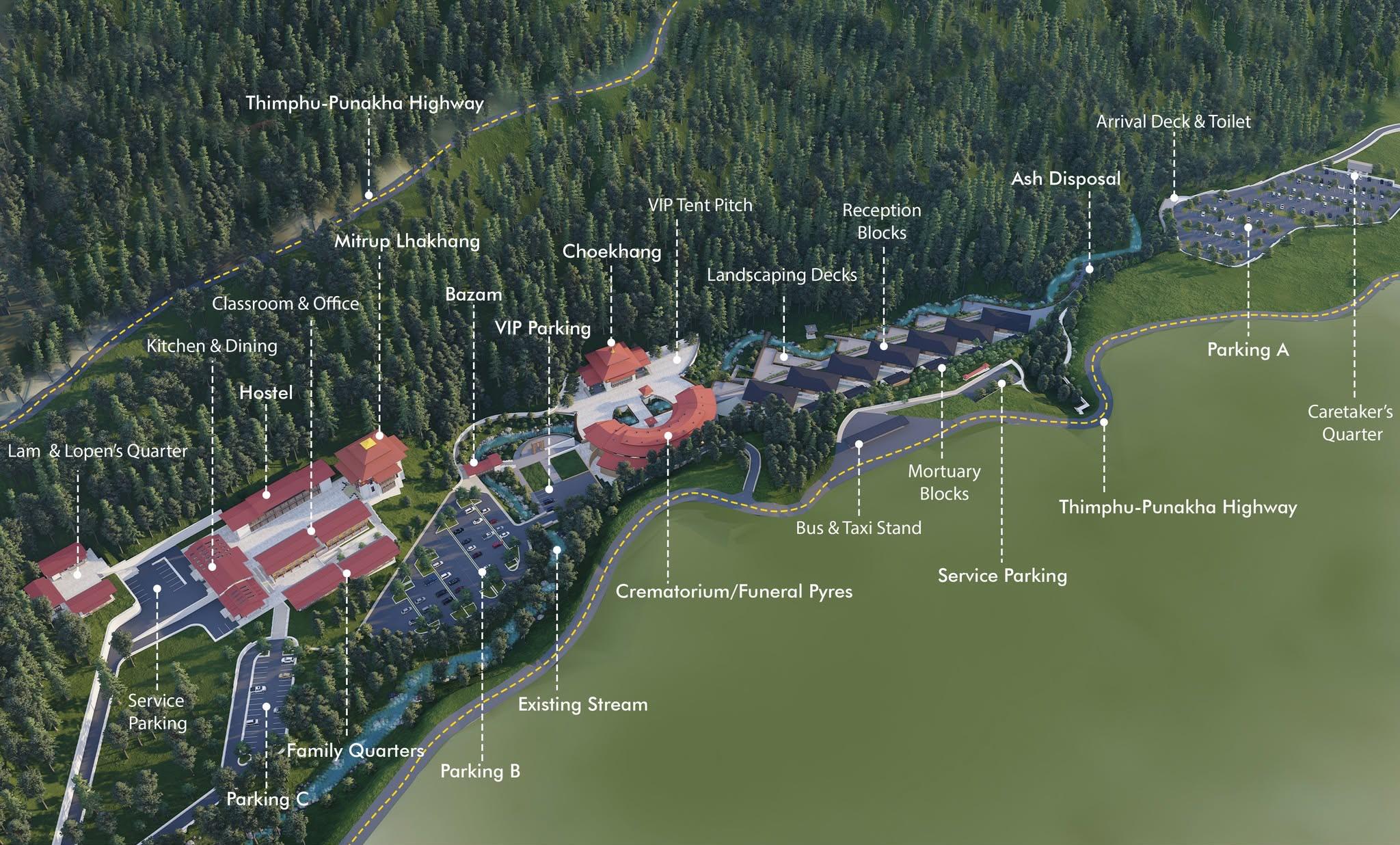 Labelled aerial — overall masterplan